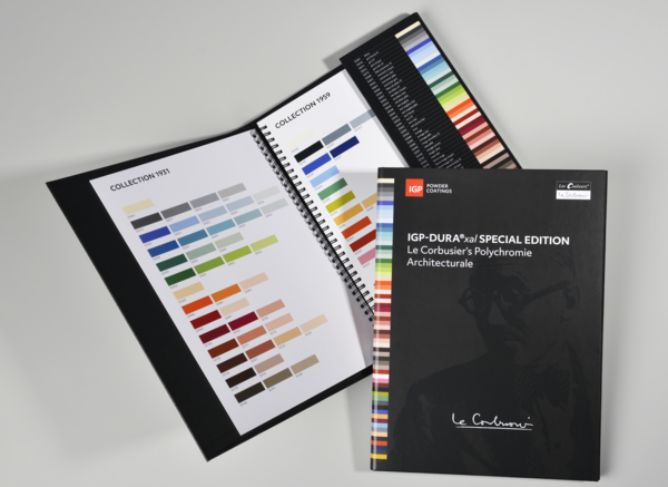 Die Farben von Le Corbusier | © IGP Pulvertechnik AG Farbpalette von Le Corbusier: Exklusive Pulverlacke in den geschützten Farben von Le Corbusier. | © IGP Pulvertechnik AG